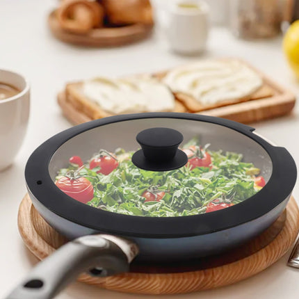 Sleek Black White Silicone Lids Available in Size Range of 18cm to 26cm B 20CM.