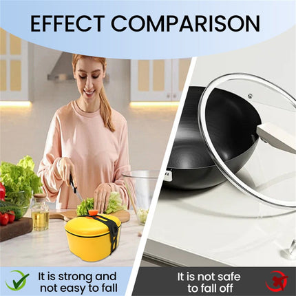 4 Pcs Silicone Latch Strap Tie for Slow Cooker Lid Lunch Box Bundling Organizing Black.