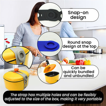 4 Pcs Silicone Latch Strap Tie for Slow Cooker Lid Lunch Box Bundling Organizing Black.