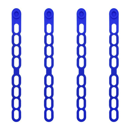 4 Pcs Silicone Latch Strap Tie for Slow Cooker Lid Lunch Box Bundling Organizing Black Blue.