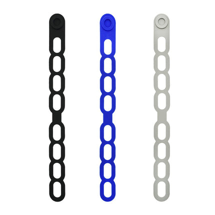 4 Pcs Silicone Latch Strap Tie for Slow Cooker Lid Lunch Box Bundling Organizing Black Blue.