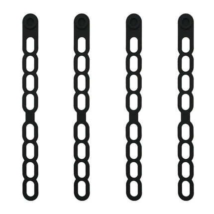 4 Pcs Silicone Latch Strap Tie for Slow Cooker Lid Lunch Box Bundling Organizing Black Gray.