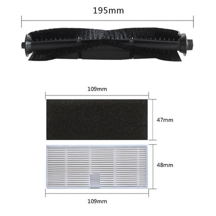 Luolandi Filter Side Brush Roller Brush For IHome Self Empty Robot Vacuum Cleaner IHRV6 IHRV14 Home Appliance Parts \ufeffhousehold Cleaning A.