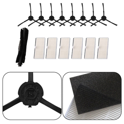 Luolandi Filter Side Brush Roller Brush For IHome Self Empty Robot Vacuum Cleaner IHRV6 IHRV14 Home Appliance Parts \ufeffhousehold Cleaning B.