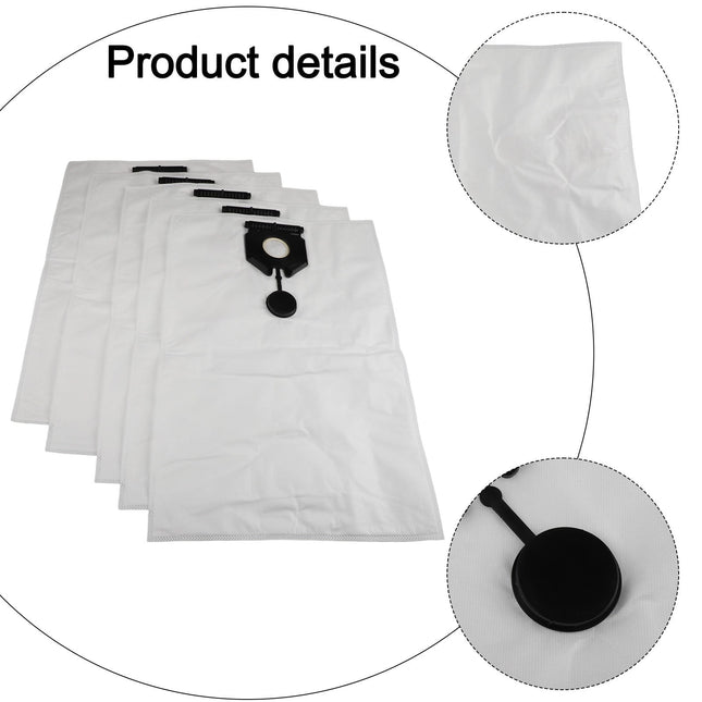 5PCS Vacuum Cleaner Bags Mproved Cleaning Efficiency Replacement For Karcher NT 40/1, NT 50/1 Tact 2.889-155.0 Vacuum Cleaner.
