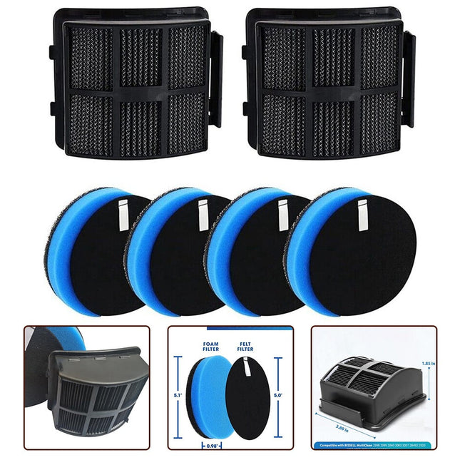 Filter Kit For Bissell 2998 2999 2849 3000 3057 2849 28524 1625641 Vacuum Cleaner Part Replacement Robot Sweeper Spare Accessor.