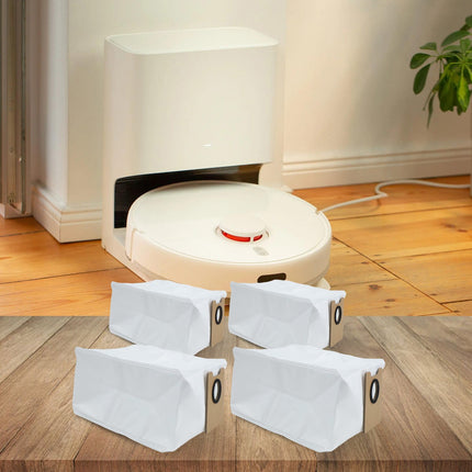 4 Pack Dust Bags For TAB Fairy 10 Robot Vacuum Cleaner Replacement Non-Woven Filter Bags Dust Bag Accessories.