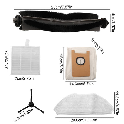 Main Brush Filters Mop Cloths Dust Bags For AIRROBO T20 T20+ Vacuum Cleaner A.