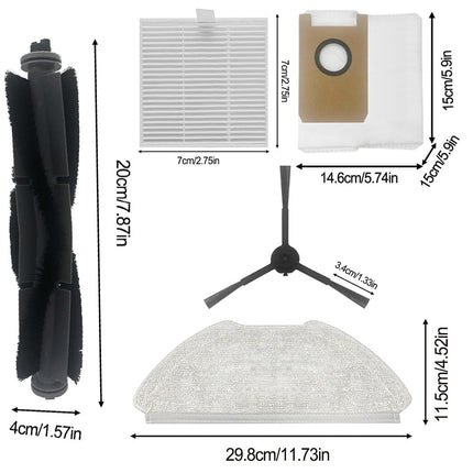 Main Brush Filters Mop Cloths Dust Bags For AIRROBO T20 T20+ Vacuum Cleaner B.