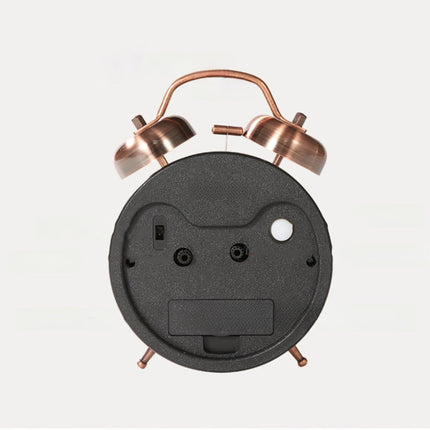 Luolandi 1x Bedside Alarm Clock with Twin Bell Vintage Battery Analogue Quartz Loud Alarm Vronze Copper.