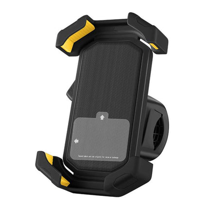 Adjustable Motorcycle Phone Holder With Silicone Protection For Secure Locking Black.