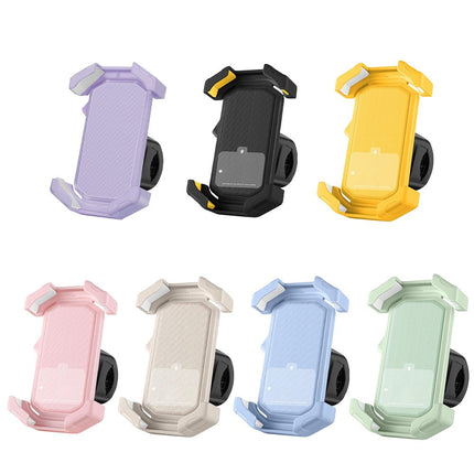 Adjustable Motorcycle Phone Holder With Silicone Protection For Secure Locking Green.