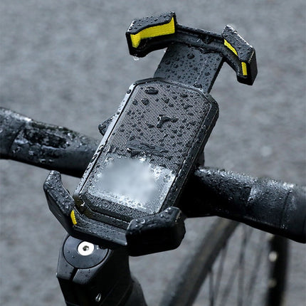 Adjustable Motorcycle Phone Holder With Silicone Protection For Secure Locking Green.