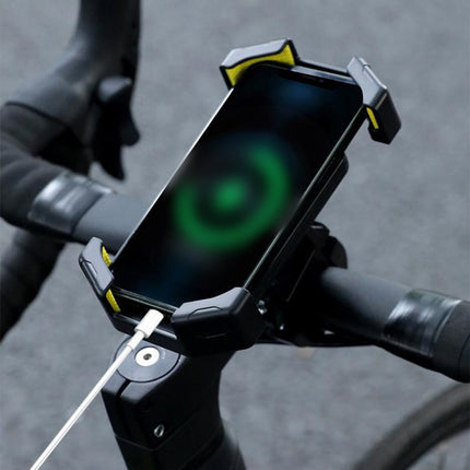 Adjustable Motorcycle Phone Holder With Silicone Protection For Secure Locking Green.