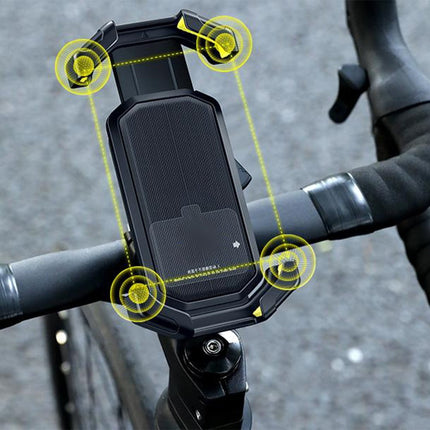 Adjustable Motorcycle Phone Holder With Silicone Protection For Secure Locking Green.