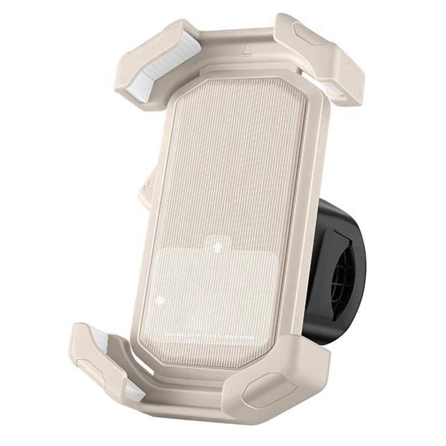 Adjustable Motorcycle Phone Holder With Silicone Protection For Secure Locking Grey.