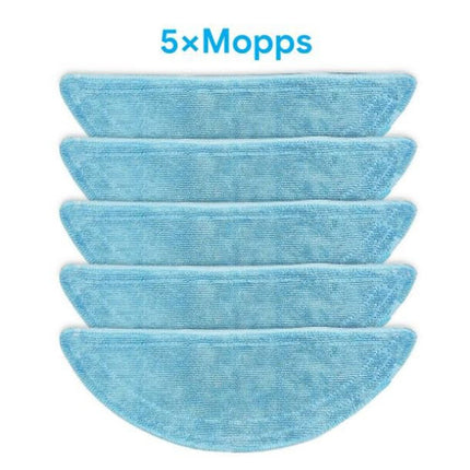 5Pcs Mop Cloth Mopping Cloths For Tesvor M1 S6 S4 Vacuum Cleaner Washable Replacement Mops Pad Sweeping Parts Sweeper Cleaning As Shown.