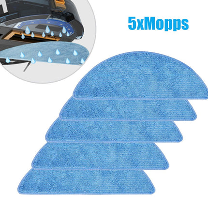 5Pcs Mop Cloth Mopping Cloths For Tesvor M1 S6 S4 Vacuum Cleaner Washable Replacement Mops Pad Sweeping Parts Sweeper Cleaning As Shown.