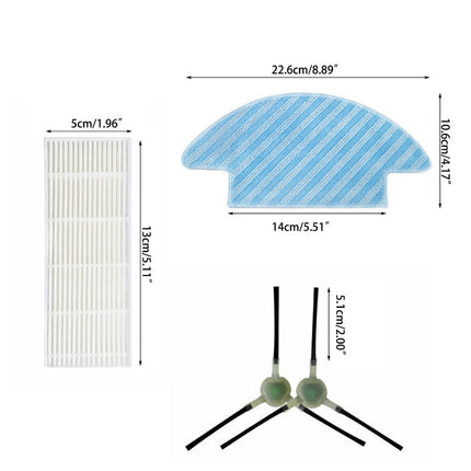 Side Brush Robot Vacuum Cleaner Accessories Robot Replacement Sweeper Tools Mop Pad Replacement Part Filters for Lefant.