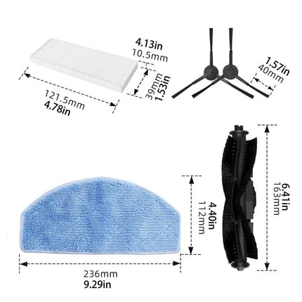 Sweeper HEPA Filter Vacuum Roller Brush Side Brush Mopping Pads Replacement for G8000 G8000Pro Sweeping Robot.