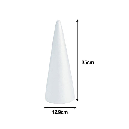 Lierteer Styrofoam Foam Cones Polystyrene for Crafts DIY Painting Triangle Tree 35cmX12.9cm.