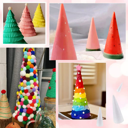 Lierteer Styrofoam Foam Cones Polystyrene for Crafts DIY Painting Triangle Tree 35cmX12.9cm.