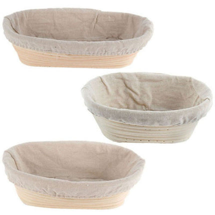 Lierteer Rattan Basket Bread Banneton Brotform Dough Proofing Proving Rattan Multi-Sizes 17*12*6 cm.