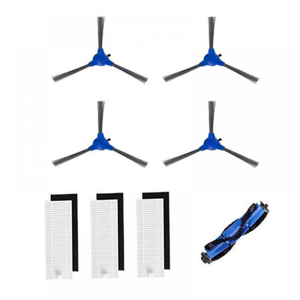8Pcs Replacement Parts Compatible with Robot Vacuum Cleaner RoboVac 11S, 12, 15T, 15C, 25C, 30, 30C Slim Carpet Sweeper Filter Side Spin Brushes & Main Roller Brush Attachment.
