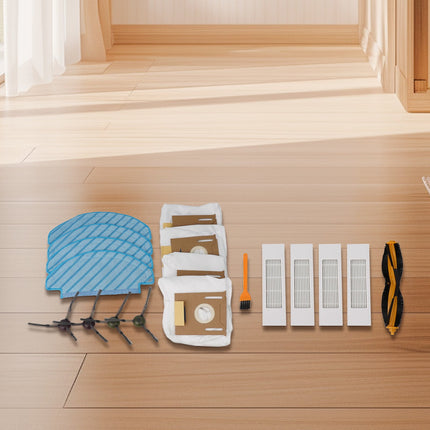 ECOVACS DEEBOOT N10/N10 PLUS Sweeping Machine Accessory Kit: Brush Roller, Side Brush, Mop Cloth, Filter, Dust Bag, Cleaning Brush Included.