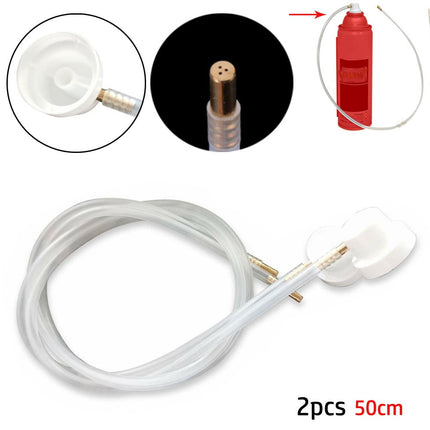2Pcs Fluid Film Nozzle Extension Hose for Aerosol Cans Spray 50Cm.