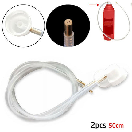 2Pcs Fluid Film Nozzle Extension Hose for Aerosol Cans Spray 50Cm.