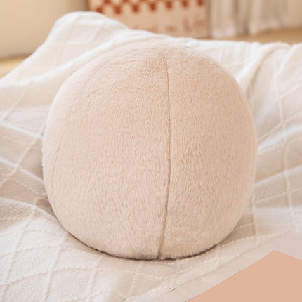 11.8 inch Ball Pillow Nordic Round Throw Pillows Boucle Ball Pillow Sphere Shaped Pillow Round Decorative Pillow for Couch, Sofa, Bedroom Beige.