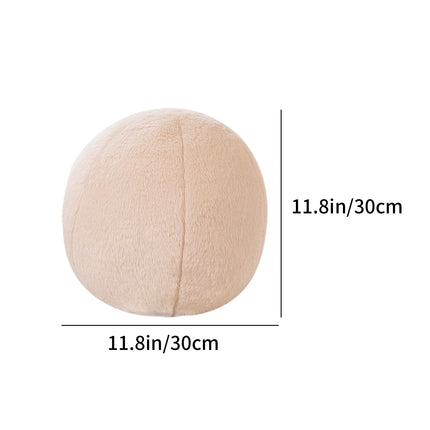 11.8 inch Ball Pillow Nordic Round Throw Pillows Boucle Ball Pillow Sphere Shaped Pillow Round Decorative Pillow for Couch, Sofa, Bedroom Beige.
