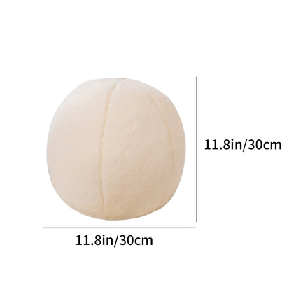 11.8 inch Ball Pillow Nordic Round Throw Pillows Boucle Ball Pillow Sphere Shaped Pillow Round Decorative Pillow for Couch, Sofa, Bedroom White.