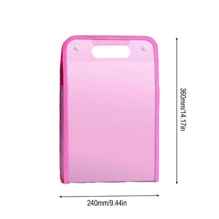Portable Vertical Expanding Accordion Folder with 13 Pockets, Large Capacity File Organizer Bag A4 Letter Size P-ink.