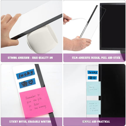 Office Desk Accessories Monitor Memo Board Computer Message Board Office Supplies for Women Men Computer Sticky Note Holder Home Office Accessories Desktop Message Office Decor Clear.