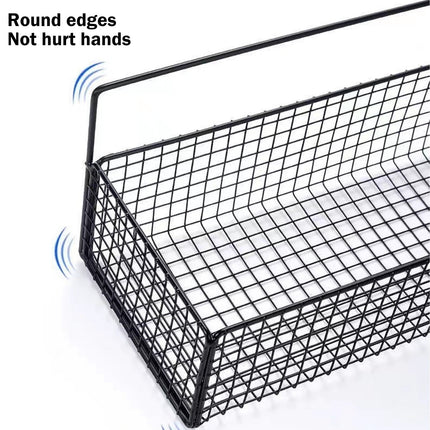 Hanging Floating Shelves, 2 Sets Of Wall Mounted Shelves For Wall Storage, Hanging Storage Shelf For Bathroom, Living Room, Bedroom, Kitchen Seasoning Rack Shower Toiletries Basket Black.