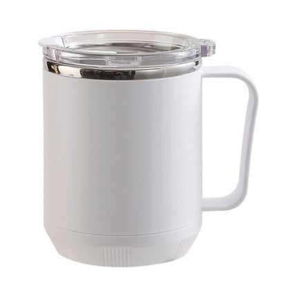 Coffee Mug With Handle, Insulated Stainless Steel Coffee Travel Mug, Reusable Coffee Cup With Lid, Microwave Safe Cups, For Tea, Latte, Cocoa, Milk, Office And Home Tea Cup White.