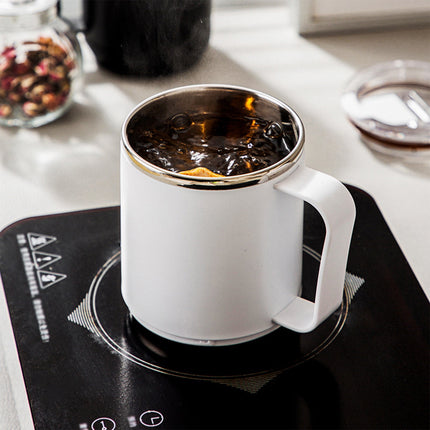 Coffee Mug With Handle, Insulated Stainless Steel Coffee Travel Mug, Reusable Coffee Cup With Lid, Microwave Safe Cups, For Tea, Latte, Cocoa, Milk, Office And Home Tea Cup White.