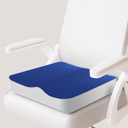 Comfort Seat Cushion | Non-Slip Orthopedic Memory Foam | Back and Tailbone Relief | for Car, Travel, Office, Wheelchair | 15.7" x 15.7" x 2.1 Blue.