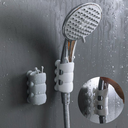 Silicone Shower Head Holder, 2024 New Universal Relocatable Shower Head Suction Cup Holder, Adjustable Shower Holder for Bathroom Non Drilling 2PCS Gray.