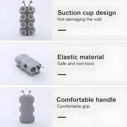 Silicone Shower Head Holder, 2024 New Universal Relocatable Shower Head Suction Cup Holder, Adjustable Shower Holder for Bathroom Non Drilling 2PCS Gray.