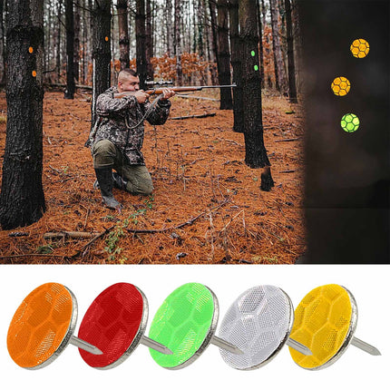 100 Pcs Reflective Tacks Trail Marking Tacks Reflective Trail Tacks Glow Tacks Reflective Trail Markers Mark Trail Reflective Thumb Tacks for Hunting Hiking Camping Tree Stand Green.