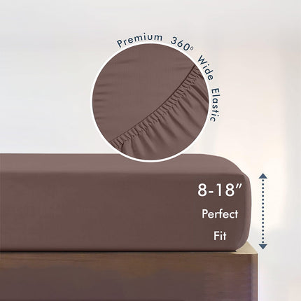 King Size Fitted Sheet, 100% Egyptian Cotton, Deep Pocket Premium Cotton Mattress Sheet,Double Bed Fitted Sheet Piece Non-Slip Fixed Bed Cover All-Inclusive Mattress Protection Bed Cover Beige.