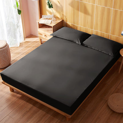 King Size Fitted Sheet, 100% Egyptian Cotton, Deep Pocket Premium Cotton Mattress Sheet,Double Bed Fitted Sheet Piece Non-Slip Fixed Bed Cover All-Inclusive Mattress Protection Bed Cover Black.