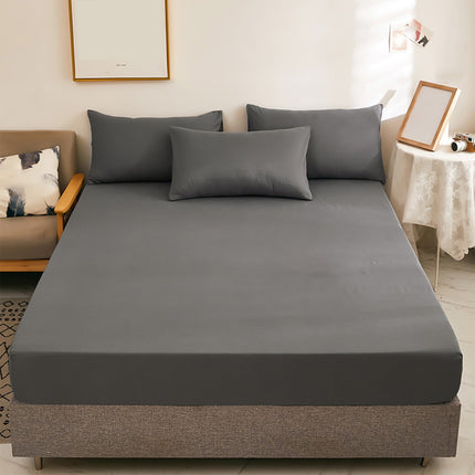 King Size Fitted Sheet, 100% Egyptian Cotton, Deep Pocket Premium Cotton Mattress Sheet,Double Bed Fitted Sheet Piece Non-Slip Fixed Bed Cover All-Inclusive Mattress Protection Bed Cover Gray.