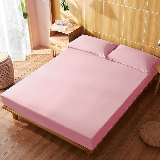 King Size Fitted Sheet, 100% Egyptian Cotton, Deep Pocket Premium Cotton Mattress Sheet,Double Bed Fitted Sheet Piece Non-Slip Fixed Bed Cover All-Inclusive Mattress Protection Bed Cover Pink.