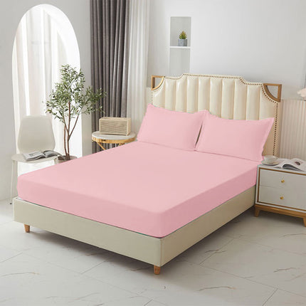 King Size Fitted Sheet, 100% Egyptian Cotton, Deep Pocket Premium Cotton Mattress Sheet,Double Bed Fitted Sheet Piece Non-Slip Fixed Bed Cover All-Inclusive Mattress Protection Bed Cover Pink.