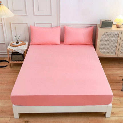 King Size Fitted Sheet, 100% Egyptian Cotton, Deep Pocket Premium Cotton Mattress Sheet,Double Bed Fitted Sheet Piece Non-Slip Fixed Bed Cover All-Inclusive Mattress Protection Bed Cover Pink.