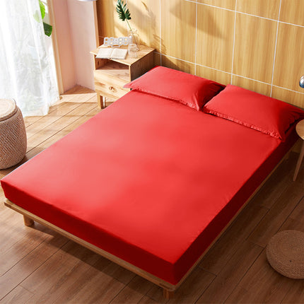 King Size Fitted Sheet, 100% Egyptian Cotton, Deep Pocket Premium Cotton Mattress Sheet,Double Bed Fitted Sheet Piece Non-Slip Fixed Bed Cover All-Inclusive Mattress Protection Bed Cover Red.
